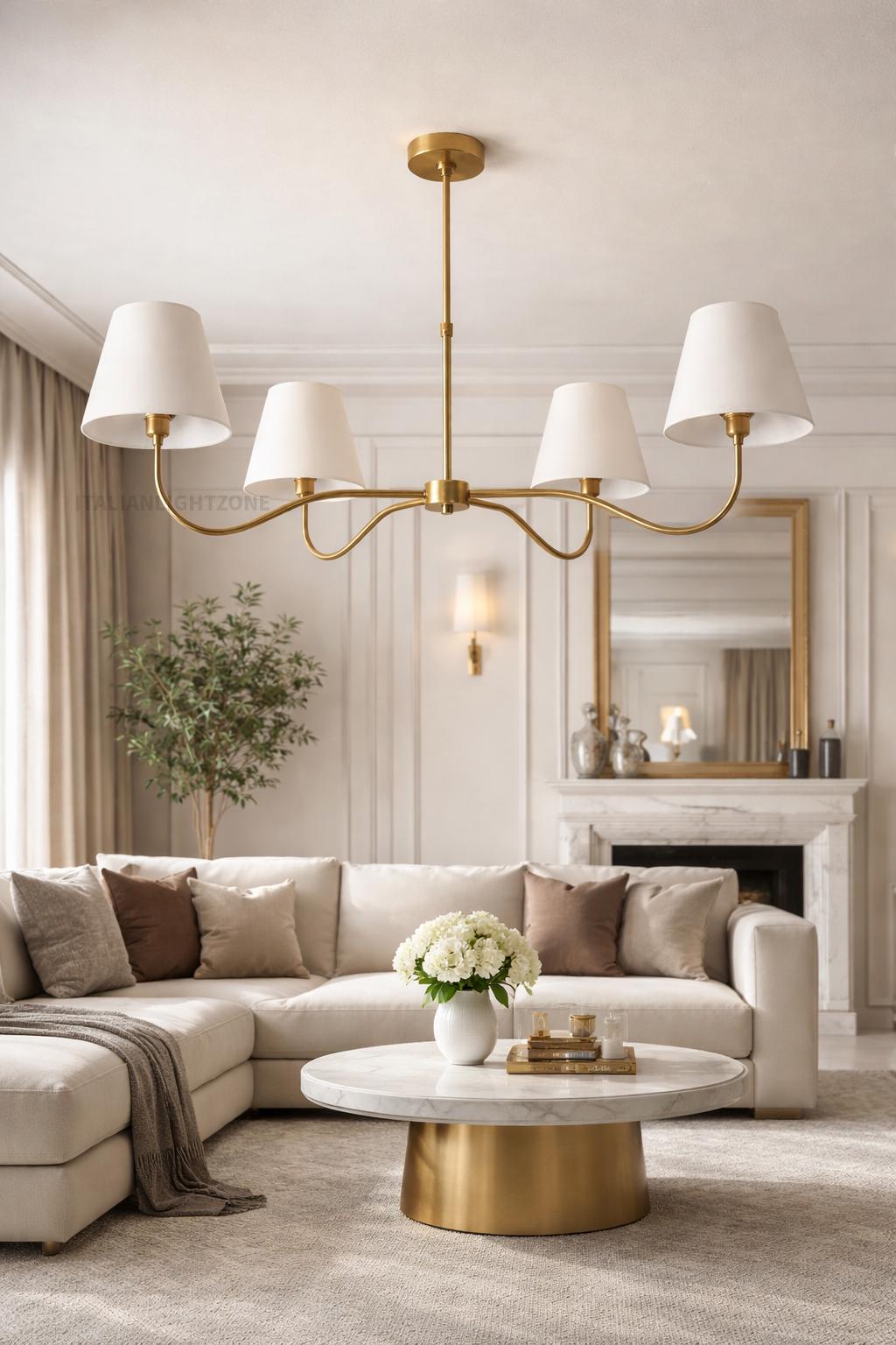 Modern Brass Linear Chandelier, Mid Century Dining Room Light, 6 Light  Chandelier, Kitchen Island Lighting, Minimalist Brass Pendant