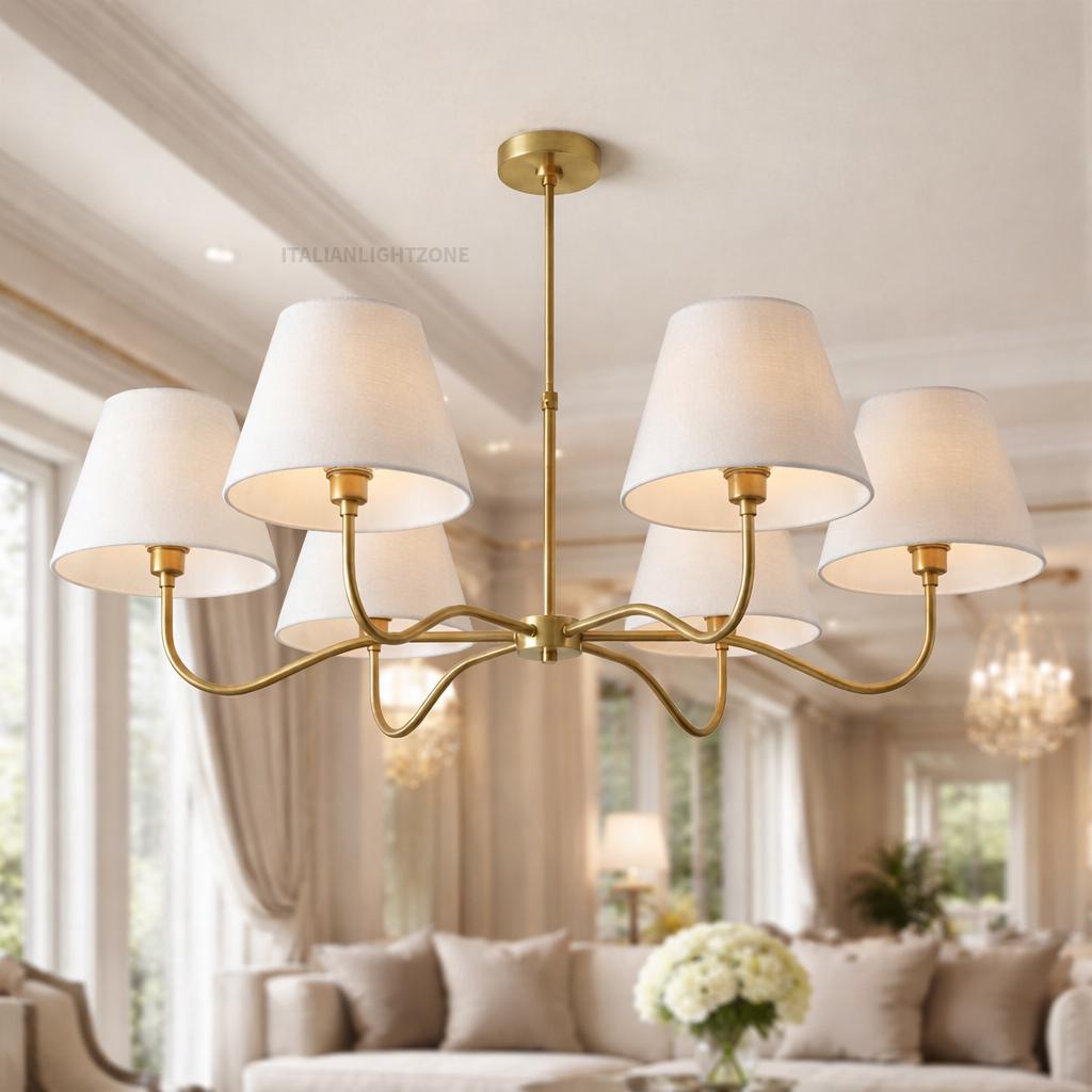 Modern Brass Linear Chandelier, Mid Century Dining Room Light, 6 Light  Chandelier, Kitchen Island Lighting, Minimalist Brass Pendant