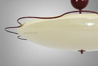 Mid Century Modern Saucer Ceiling Light, Vintage Italian Flush Mount Lamp, Retro Cream Ceiling Fixture, MCM Lighting