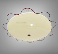 Mid Century Modern Saucer Ceiling Light, Vintage Italian Flush Mount Lamp, Retro Cream Ceiling Fixture, MCM Lighting