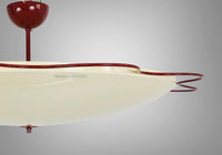 Mid Century Modern Saucer Ceiling Light, Vintage Italian Flush Mount Lamp, Retro Cream Ceiling Fixture, MCM Lighting
