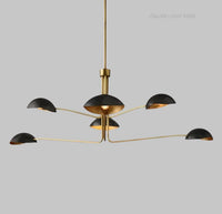 Mid Century Modern Chandelier Multi Arm Dome Pendant Light Fixture, Luxury Space Age Ceiling Lighting for Living Room Dining Area Home Décor