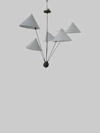 1950s Modern Mobile Chandelier Mid Century Sculptural Ceiling Light, Contemporary Calder Style Pendant Lighting Fixture 8 arms branch light.