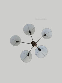 1950s Modern Mobile Chandelier Mid Century Sculptural Ceiling Light, Contemporary Calder Style Pendant Lighting Fixture 8 arms branch light.