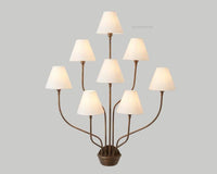 Modern  Brass wall sconce with White Fabric Shades – Mid Century Multi Arm Ceiling Light Fixture for Living Room, Dining Room, Bedroom Décor