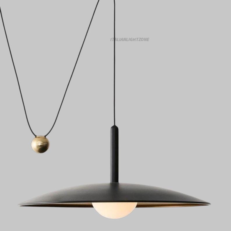 Modern Black Pendant Light Fixture for Kitchen Island, Nordic Dome Hanging Lamp, Luxury Dining Room Ceiling Chandelier Decor