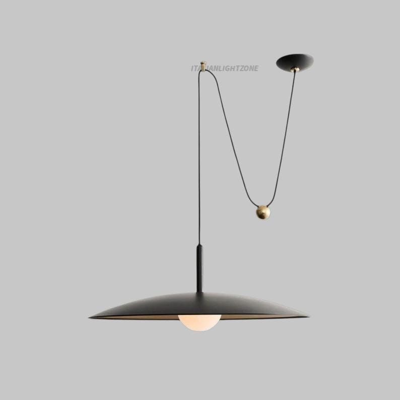 Modern Black Pendant Light Fixture for Kitchen Island, Nordic Dome Hanging Lamp, Luxury Dining Room Ceiling Chandelier Decor