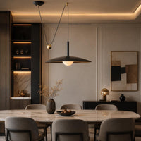 Modern Black Pendant Light Fixture for Kitchen Island, Nordic Dome Hanging Lamp, Luxury Dining Room Ceiling Chandelier Decor