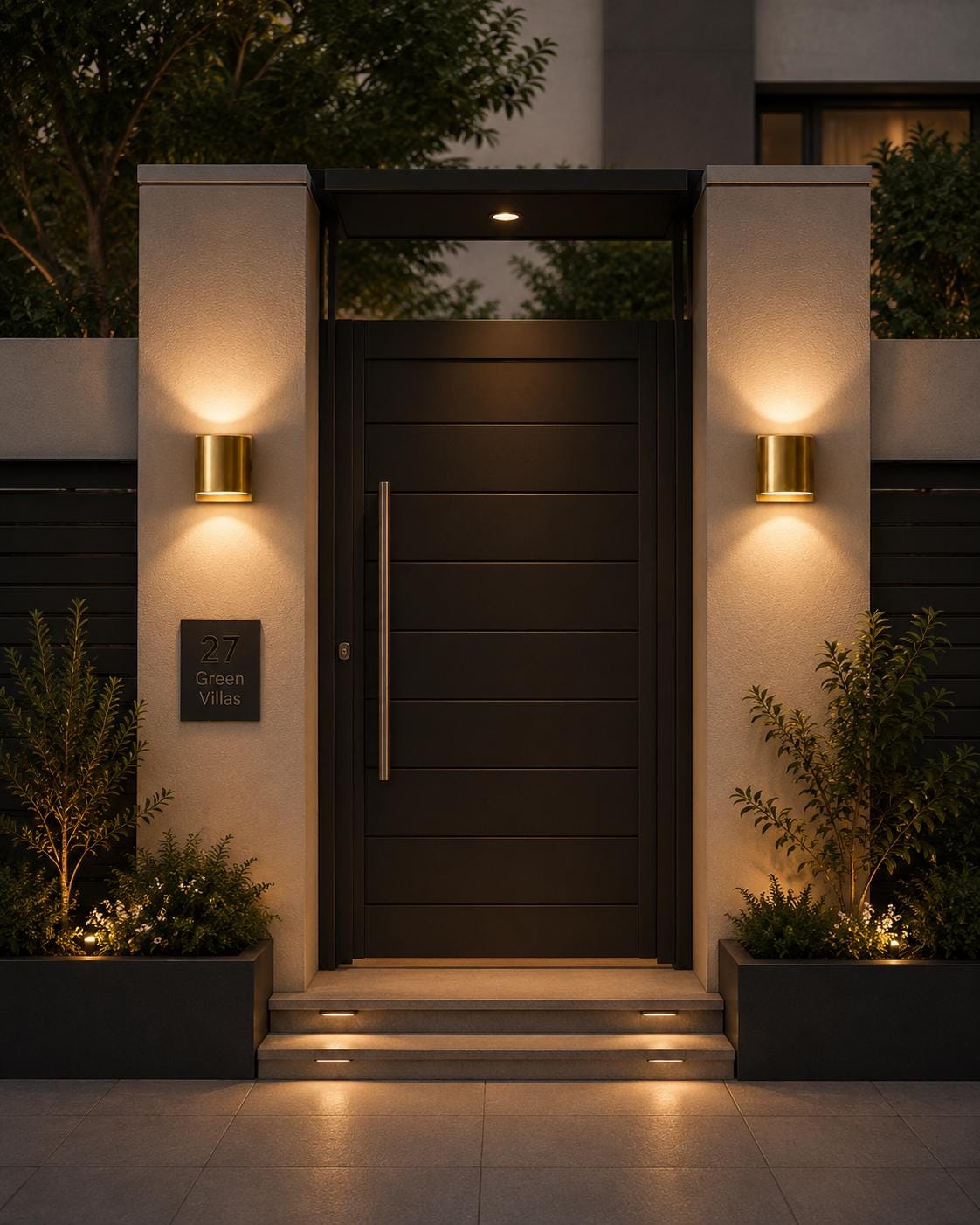 Modern Gold Wall Sconce | Up & Down Light Fixture | Minimalist Brass Wall Lamp | Contemporary Hallway Bedroom Lighting