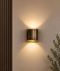 Modern Gold Wall Sconce | Up & Down Light Fixture | Minimalist Brass Wall Lamp | Contemporary Hallway Bedroom Lighting