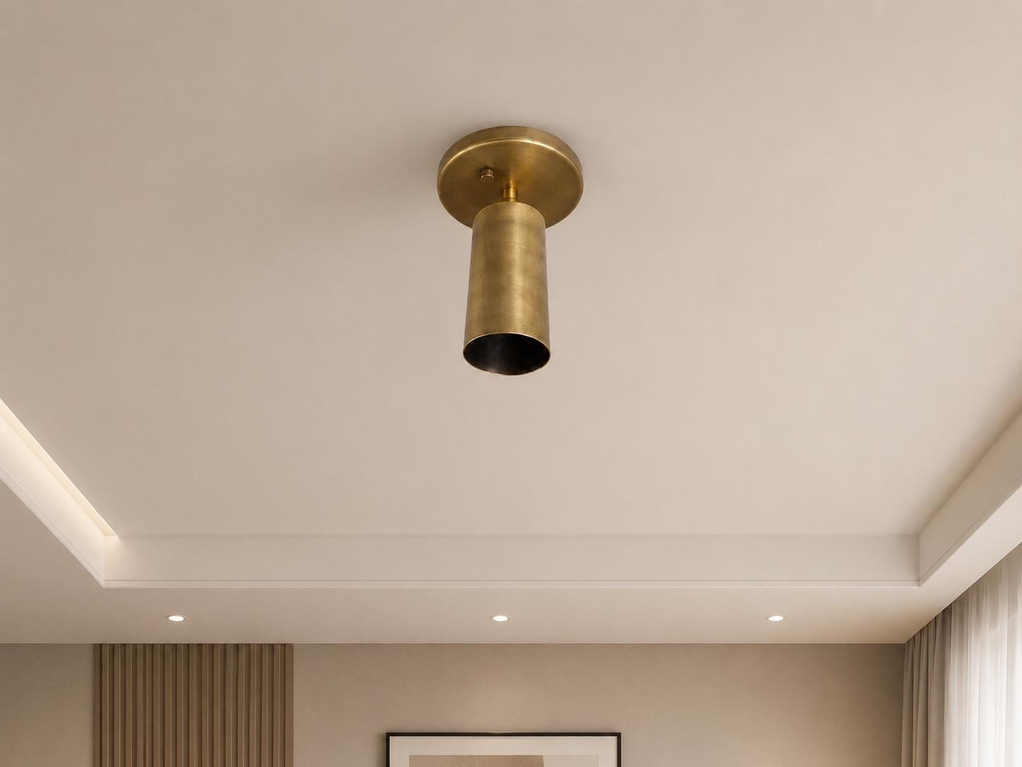 Modern Brass Ceiling Spotlight, Adjustable Gold Spot Light Fixture, Minimalist Ceiling Mount Lamp for Kitchen Hallway Bedroom