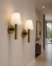 Mid Century Modern Brass Wall Sconce, Antique Brass Wall Light, Luxury Bedside Lamp, Minimalist Hallway Wall Lighting