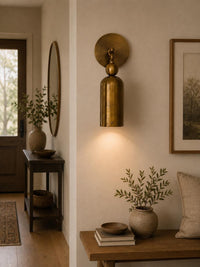 Modern Brass Wall Sconce, Mid Century Wall Light, Antique Brass Hallway Lamp, Entryway Lighting Fixture, Luxury Wall Lamp