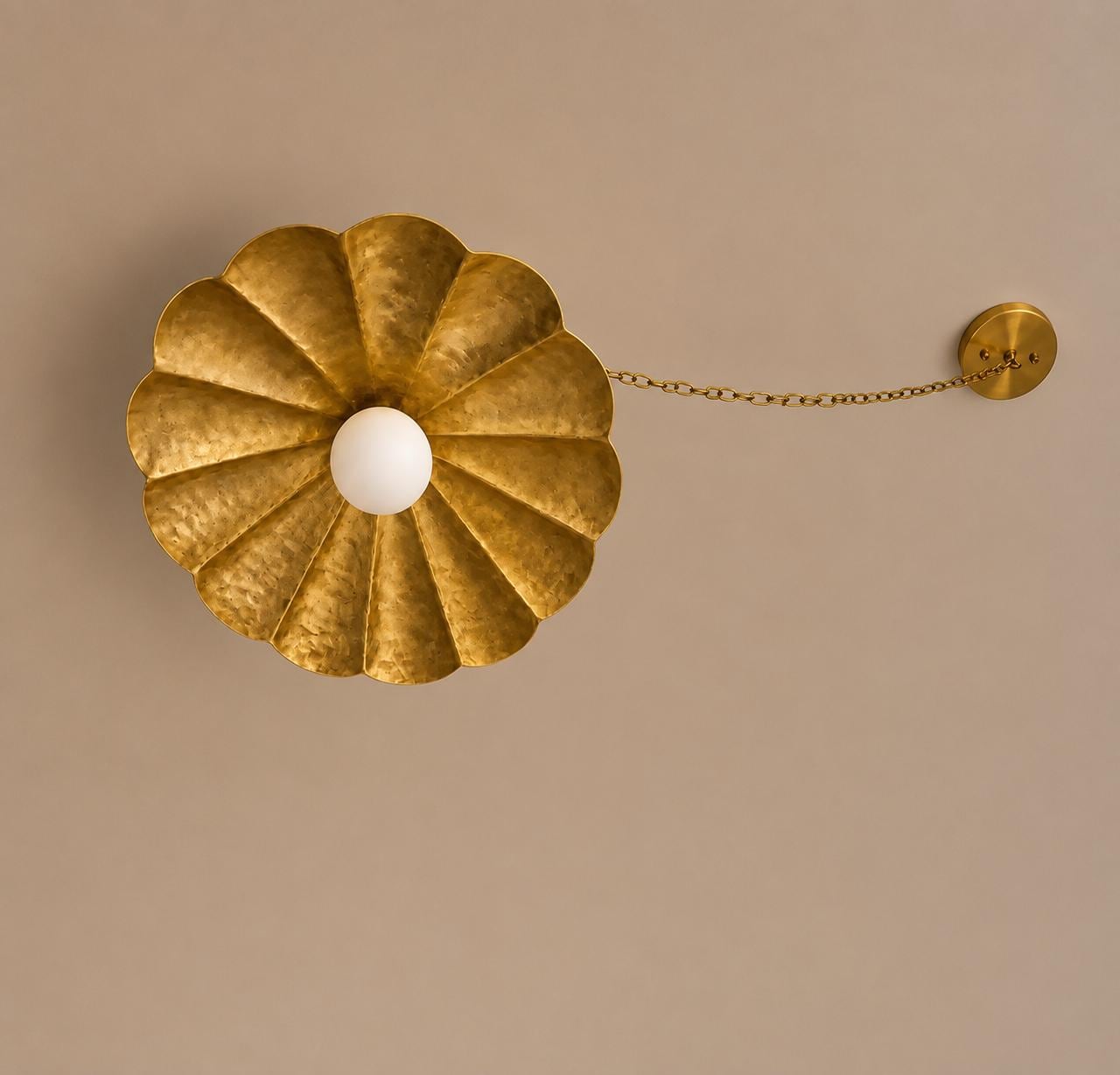 Antique Brass Ceiling Spotlight | Mid Century Modern Cylinder Flush Mount Light | Vintage Italian Style Ceiling Lighting Fixture