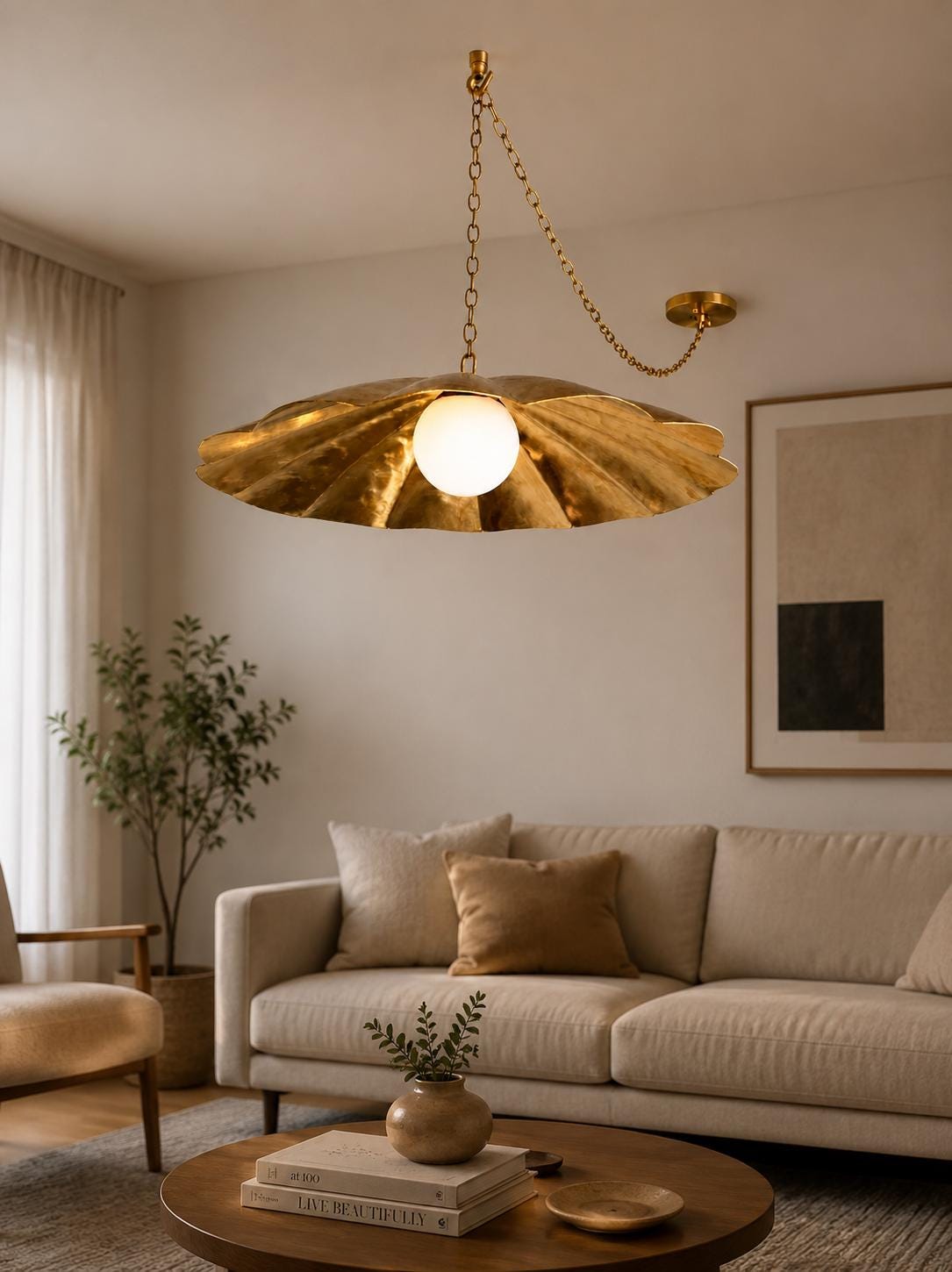 Antique Brass Ceiling Spotlight | Mid Century Modern Cylinder Flush Mount Light | Vintage Italian Style Ceiling Lighting Fixture